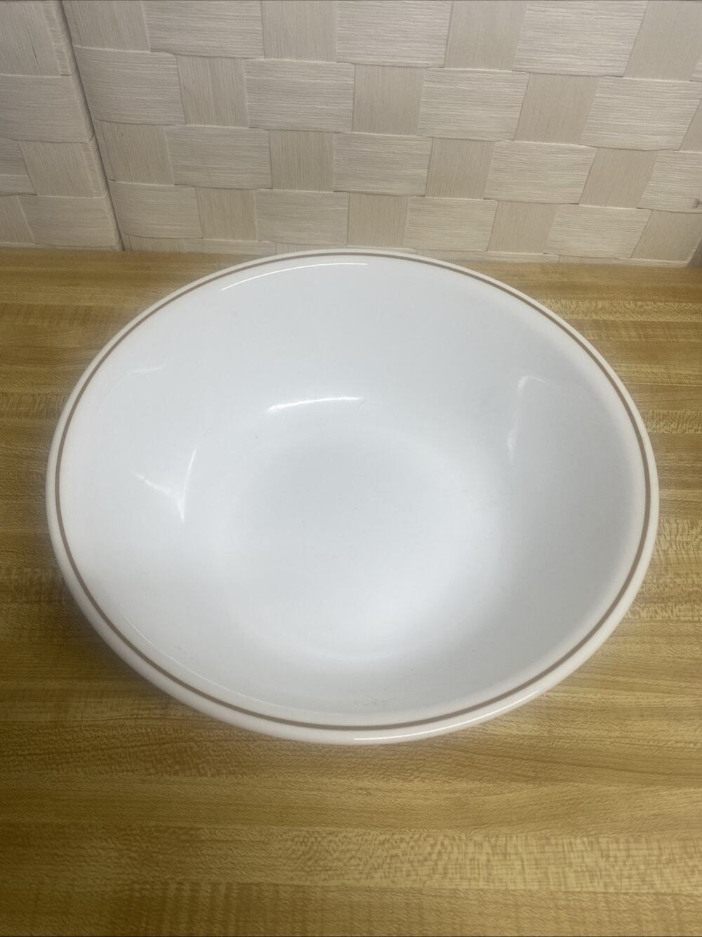 70s 80s Corelle Indian Summer Large Serving Bowl 10” Brown Rim Corningware